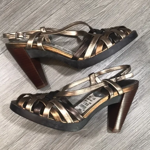 Cole Haan NWT Strappie Multi Colored Metalic Nike Air Heeled Sandals size 8.5