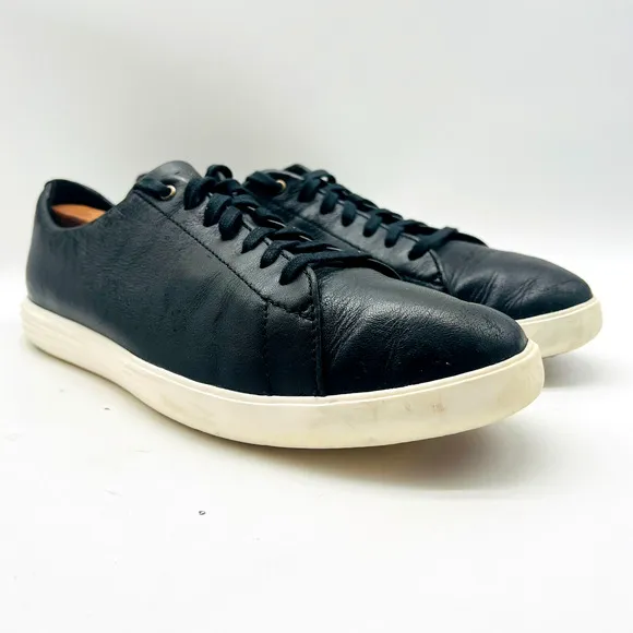Cole Haan Shoes Mens 9.5 Black Leather Crosscourt Sneakers Grandpro OS Comfort