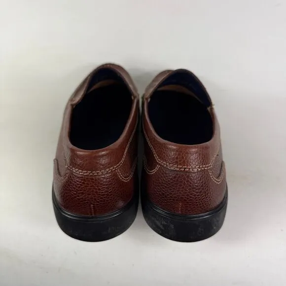 Cole Haan Sutton Plain Venetian Woodbury Grain Loafers Men's 11 Brown Leather