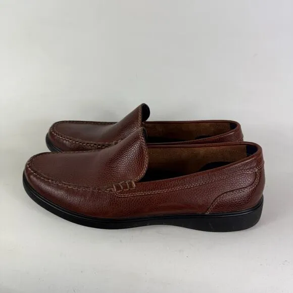 Cole Haan Sutton Plain Venetian Woodbury Grain Loafers Men's 11 Brown Leather