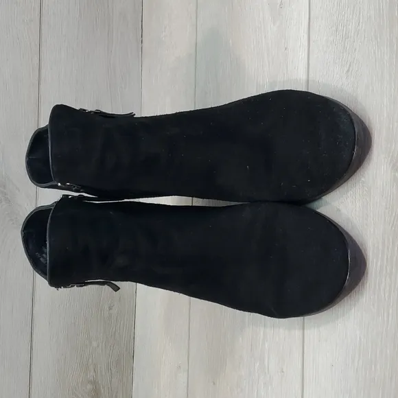 Cole Haan Womens Ankle Suede Sides Zip Nunuck Heels boots sz 9.5B