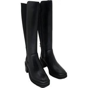 Cole Haan Women's Gema Lug Tall Black Leather Boots Size 6.5 B