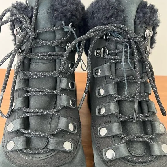 Cole Haan Zerogrand Explore Lace Up Waterproof Hiking Boots Black Women's Size 6