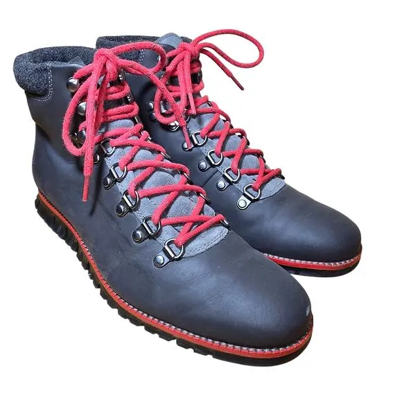Cole Haan Zerogrand Hiker Boots C29486 Magnet Leather Men's Size 8 Womens 9.5