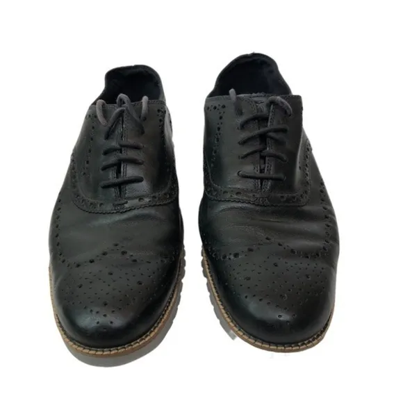 Cole Haan Zerogrand Leather Gripped Dress Shoes Black