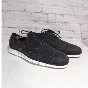 Cole Haan Zerogrand Wingtip Mens Black Nubuck Oxford Shoes Size 10.5 M C25590