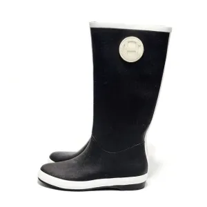 Cole Haan Devyn NikeAir Women's Black &amp; White Tall Knee High Rain Boots Size 9