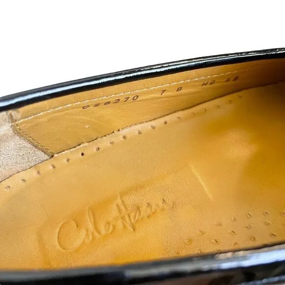 COLE HAAN Patent Leather Slip-On Penny Loafers Flat Shoes Black 7