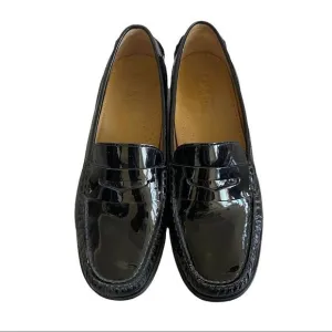 COLE HAAN Patent Leather Slip-On Penny Loafers Flat Shoes Black 7