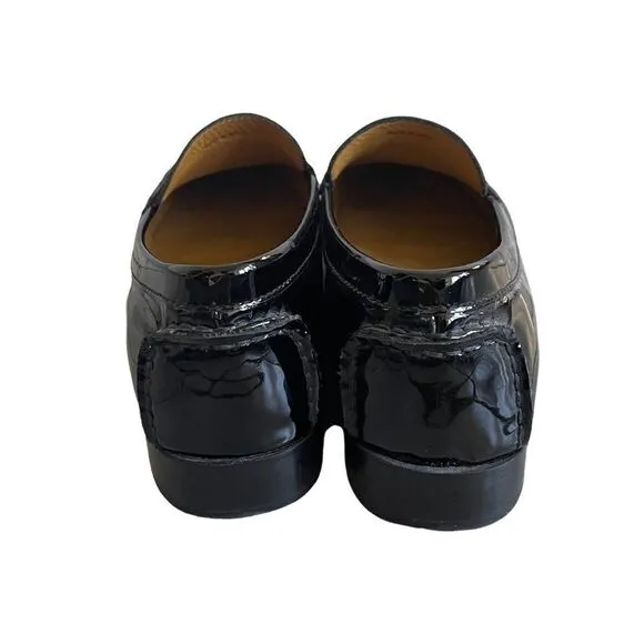 COLE HAAN Patent Leather Slip-On Penny Loafers Flat Shoes Black 7