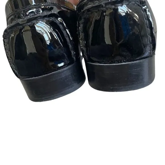 COLE HAAN Patent Leather Slip-On Penny Loafers Flat Shoes Black 7