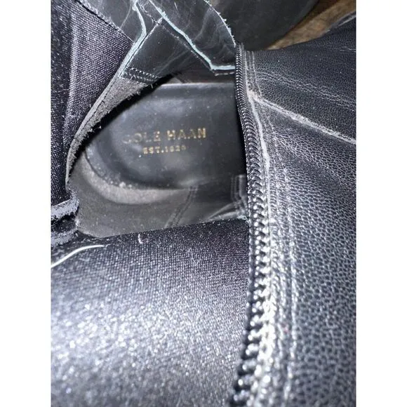 Cole Hann Black Leather Dutchess Boots Size 7.5