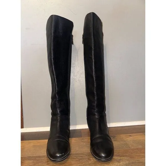 Cole Hann Black Leather Dutchess Boots Size 7.5