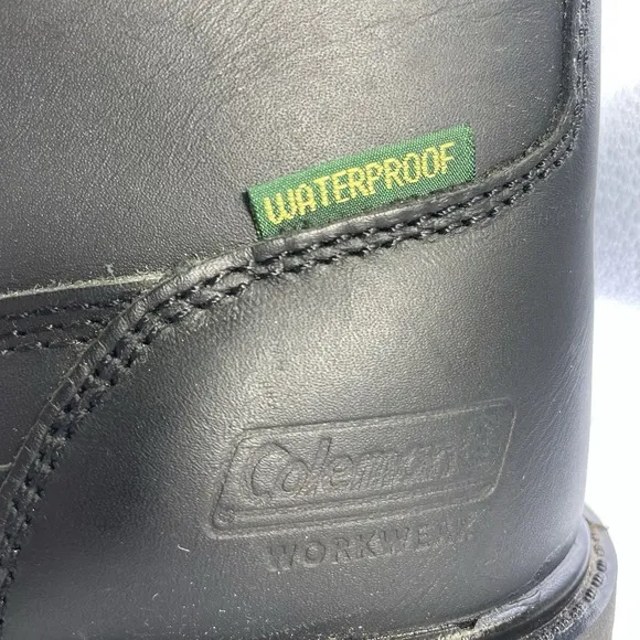 Coleman Workwear Waterproof Oil Resistant Work Black Boots Size 12 Men NWT New