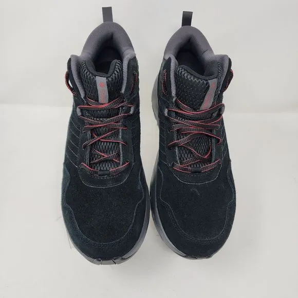 Columbia Hiking Boots Mens 8.5 Black Trail Plateau Venture Suede Mid Sneakers