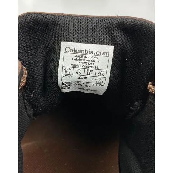 Columbia YM5289-281 Three Passes Leather Lace Up Sneakers Mens 10.5 Brown Casual