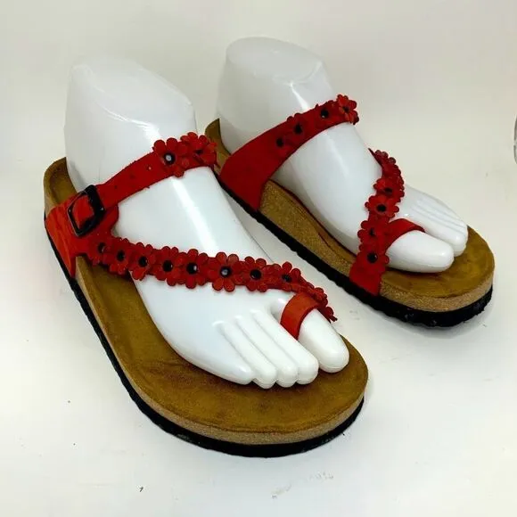 Comfortfusse Handmade Floral Sandals Sz 38‎