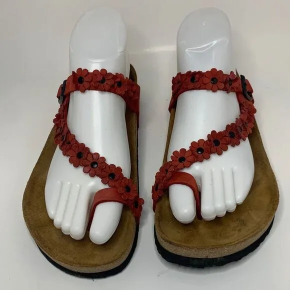 Comfortfusse Handmade Floral Sandals Sz 38‎