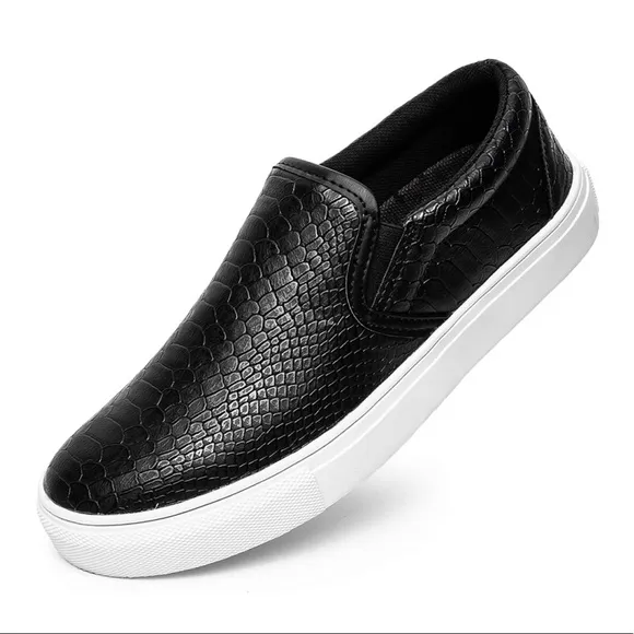 Comme des Garçon Embossed Sneakers Slip-On Shoes, Black/White Size 11 New in Box