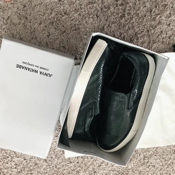 Comme des Garçon Embossed Sneakers Slip-On Shoes, Black/White Size 11 New in Box