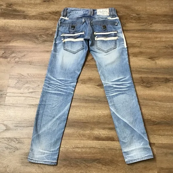 Concert Club Lolita Jeans Size 25 Import Korea Denim Asia Distress Skinny Blue