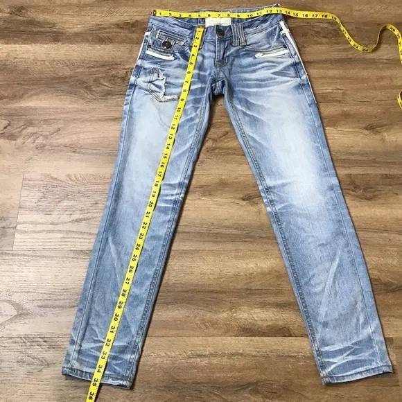 Concert Club Lolita Jeans Size 25 Import Korea Denim Asia Distress Skinny Blue