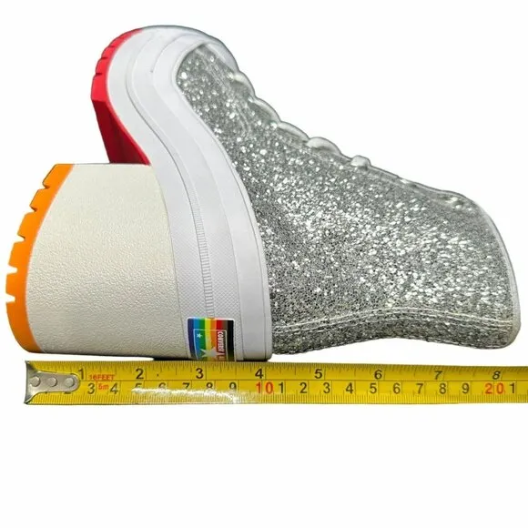 ⭐CONVERSE 6.5 Mens Shoes Boots Heel Platform CHUCK 70 D A06028C Silver Glam
