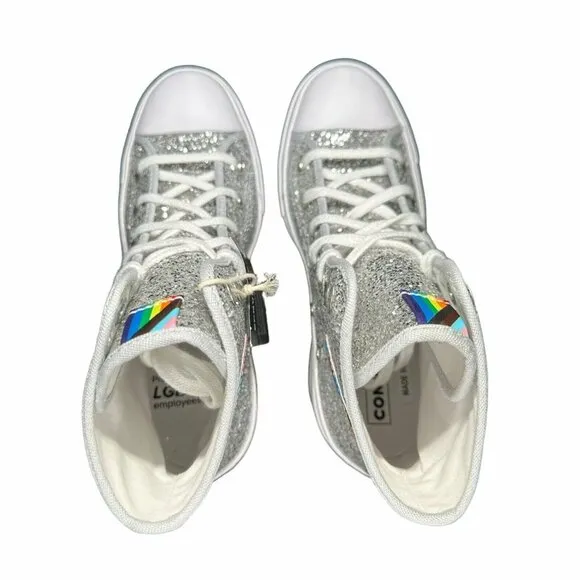 ⭐CONVERSE 6.5 Mens Shoes Boots Heel Platform CHUCK 70 D A06028C Silver Glam