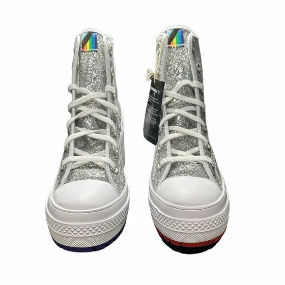 ⭐CONVERSE 6.5 Mens Shoes Boots Heel Platform CHUCK 70 D A06028C Silver Glam