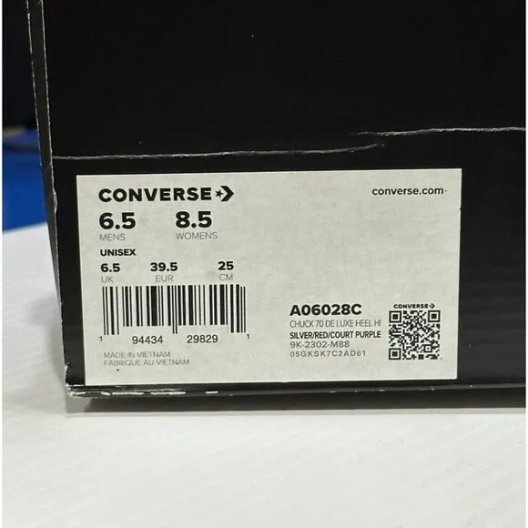 ⭐CONVERSE 6.5 Mens Shoes Boots Heel Platform CHUCK 70 D A06028C Silver Glam