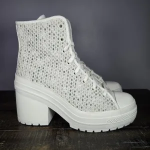 Converse Chuck 70 De Luxe Womens Size 10 Heeled Shoes Boots Knit Egret A07535C
