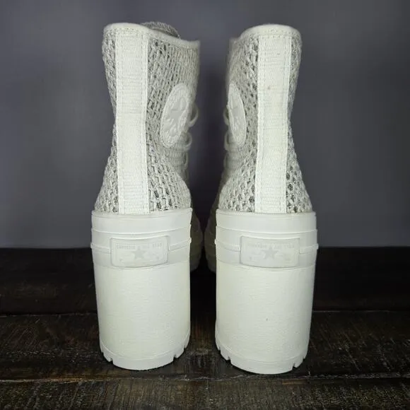 Converse Chuck 70 De Luxe Womens Size 10 Heeled Shoes Boots Knit Egret A07535C