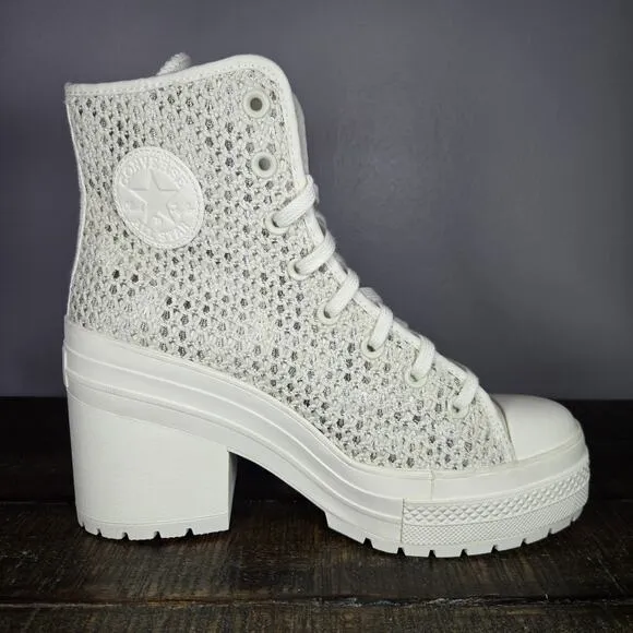 Converse Chuck 70 De Luxe Womens Size 10 Heeled Shoes Boots Knit Egret A07535C