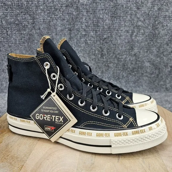 Converse Chuck 70 Gore-Tex Hi Womens Size 10 Black Toadstool Tan Shoes A08565C