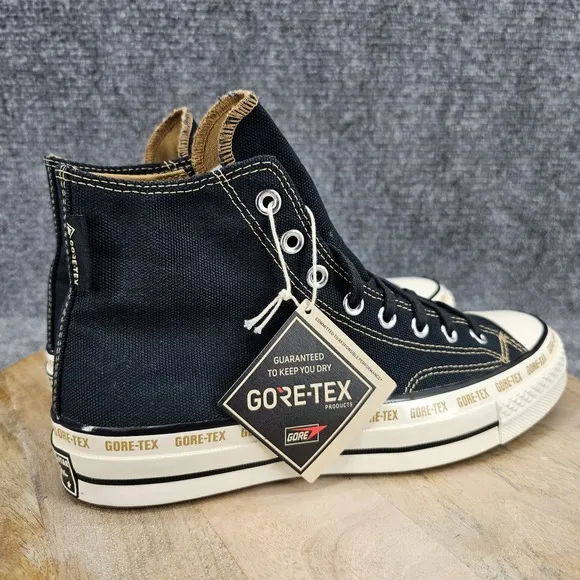 Converse Chuck 70 Gore-Tex Hi Womens Size 10 Black Toadstool Tan Shoes A08565C