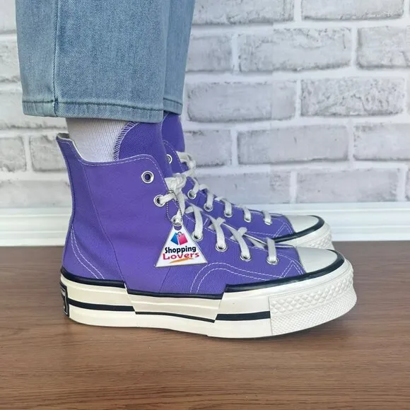 ⭐Converse Chuck 70 Plus Mor Hi Platform Sz 8 Women's Shoes Purple  A12523C⭐