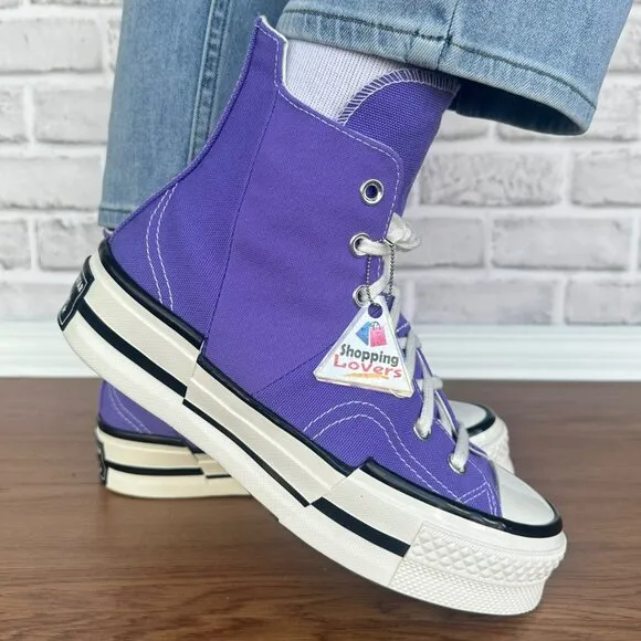 ⭐Converse Chuck 70 Plus Mor Hi Platform Sz 8 Women's Shoes Purple  A12523C⭐