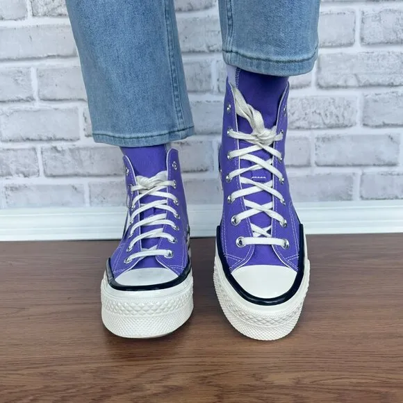 ⭐Converse Chuck 70 Plus Mor Hi Platform Sz 8 Women's Shoes Purple  A12523C⭐