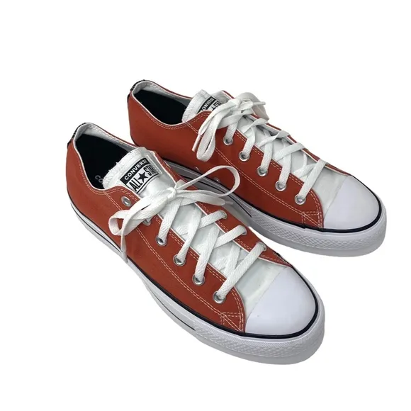 Converse Chuck Lift Platform Men's Shoes White Orange Canvas Custom 171210C-WOB