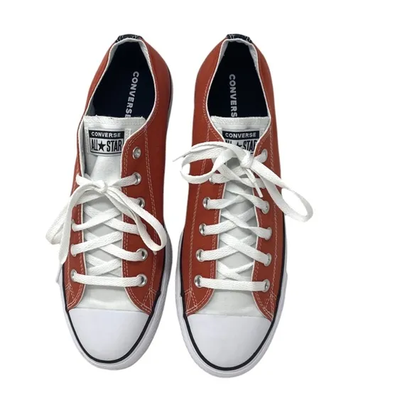 Converse Chuck Lift Platform Men's Shoes White Orange Canvas Custom 171210C-WOB