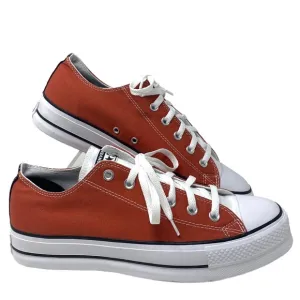 Converse Chuck Lift Platform Men's Shoes White Orange Canvas Custom 171210C-WOB