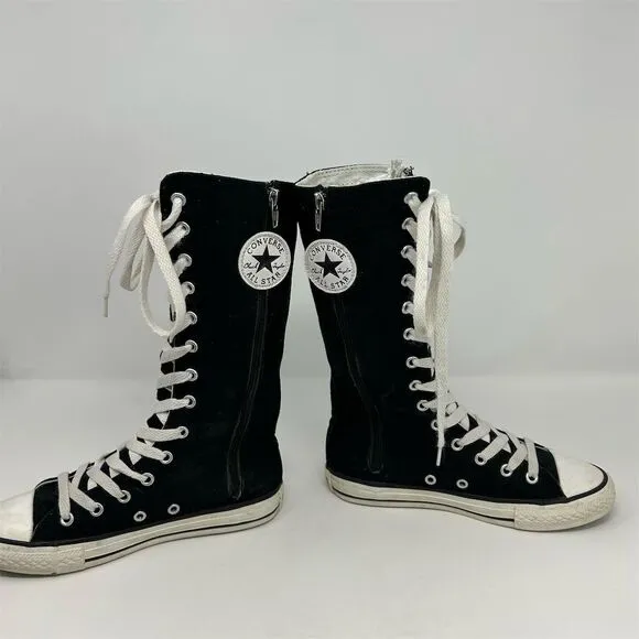 Converse Chuck Taylor All Star Knee High Black Sneakers Junior Size 2 Casual