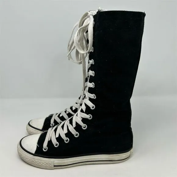 Converse Chuck Taylor All Star Knee High Black Sneakers Junior Size 2 Casual