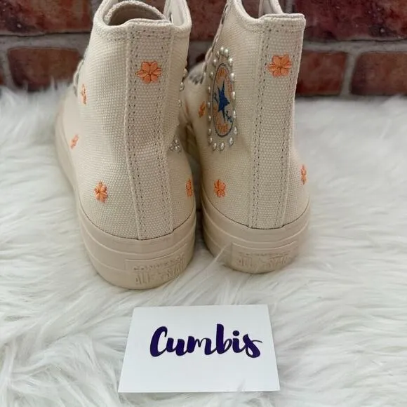 Converse Chuck Taylor All Star Lift Platform Pearls Women's Size 8.5 NEW A05972C