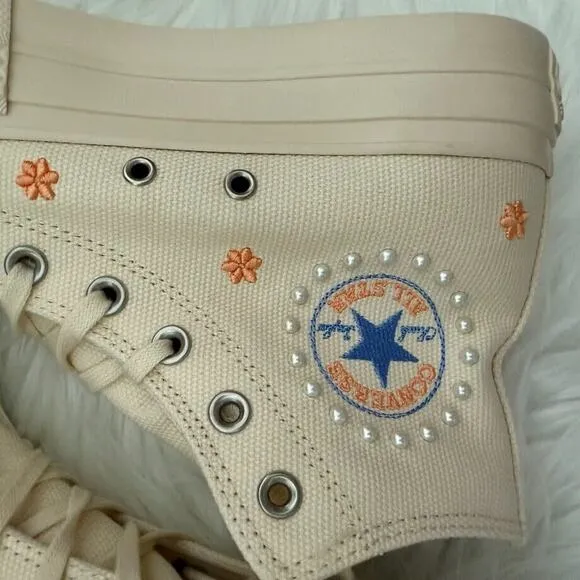 Converse Chuck Taylor All Star Lift Platform Pearls Women's Size 8.5 NEW A05972C