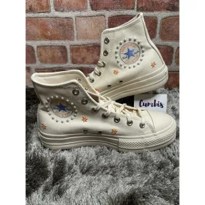 Converse Chuck Taylor All Star Lift Platform Pearls Women's Size 8.5 NEW A05972C