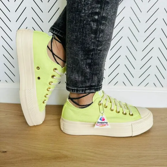 ⭐Converse Chuck Taylor All Star Lift Platform Sz 9 Women's Shoes Green A09913F