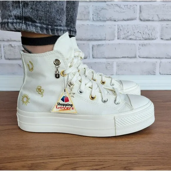 ⭐Converse Chuck Taylor Lift Platform Luck Charms Sz 7.5 Women Shoes A13406C New