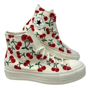 Converse Ctas Lift Platform Shoes High Sneakers White Canvas Women Size A08096C