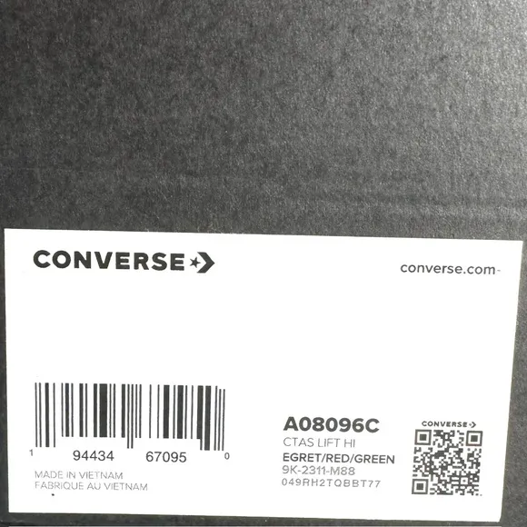 Converse Ctas Lift Platform Shoes High Sneakers White Canvas Women Size A08096C